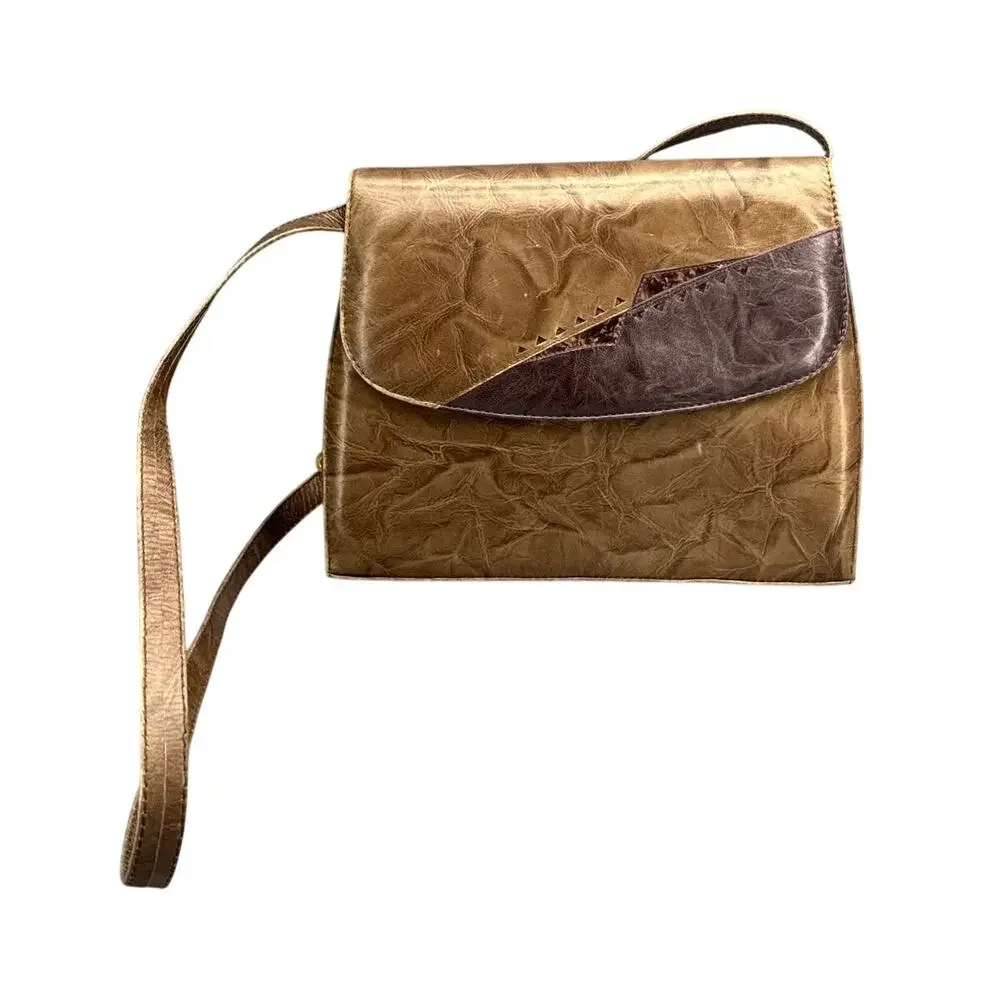 Margaret Gerrold Vintage Golden Brown Leather Western Shoulder Bag Purse